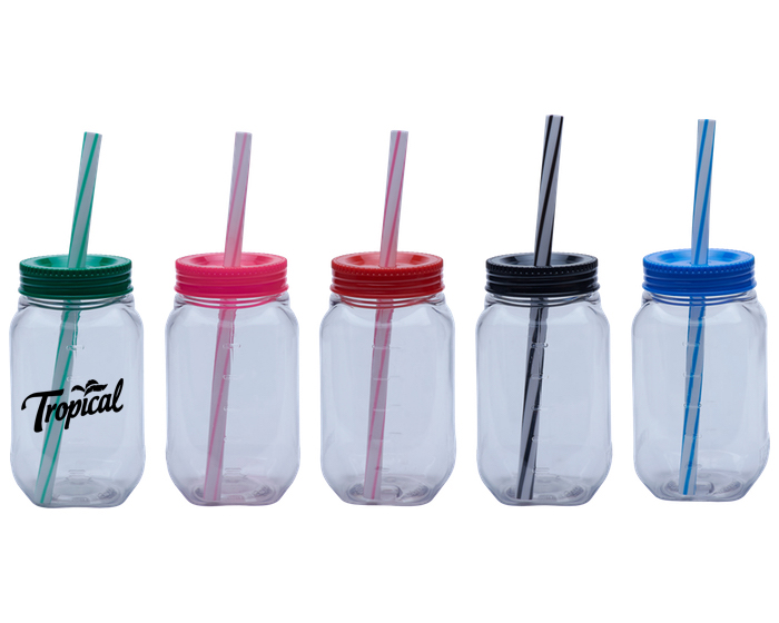 VASO PLASTICO CUADRADO CON TAPA DE COLOR C745